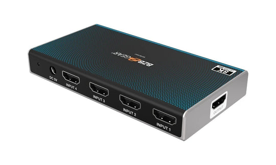 BZBGEAR 8K UHD Ultra Slim HDMI 2.1 Switcher (8K60, 4K120Hz 4:4:4 10bit) - 4x1