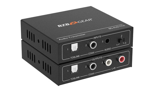 BZBGEAR Stereo/TOSLINK/COAX Audio Extender (Transmitter/Receiver) over Cat5e/6/7 up to 950ft
