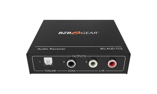 BZBGEAR Stereo/TOSLINK/COAX Audio Extender (Transmitter/Receiver) over Cat5e/6/7 up to 950ft