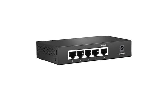 5-Port 1G Ethernet L2 Unmanaged PoE+ Switch,4 x PoE+ Ports @60W, Metal, Fanless, Desktop/Wall-Mount by FS
