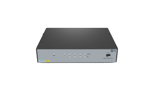 5-Port 1G Ethernet L2 Unmanaged PoE+ Switch,4 x PoE+ Ports @60W, Metal, Fanless, Desktop/Wall-Mount by FS