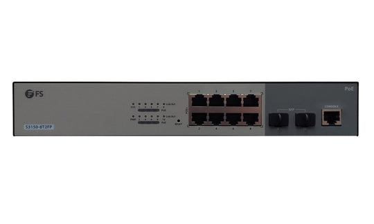 BZBGEAR 8-Port 1G Ethernet PoE+ Switch, 8 x PoE+ Ports @130W, with 2 x 1Gb SFP Uplinks, Fanless Powered by FS