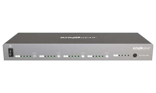 BZBGEAR 4×4 4K 60Hz HDR HDMI Matrix Switcher with Auto Downscaling and RS-232/IP/Cloud