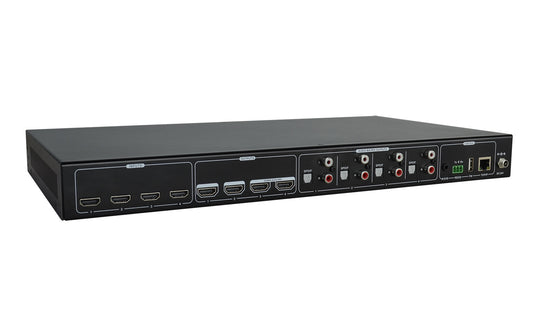 BZBGEAR 4K 60Hz 18Gbps HDMI and Audio Matrix Switcher with Downscaling/AOC Support
