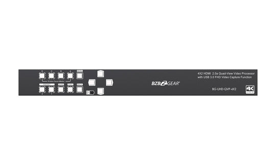 BZBGEAR 4K/UHD 4X2 Seamless Multiviewer/Presentation Switcher/Scaler with USB Capture Card