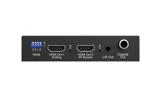 BZBGEAR 1X2 4K 18Gbps UHD Splitter/Scaler w/Analog Audio Embedder & Digital Audio De-embedder
