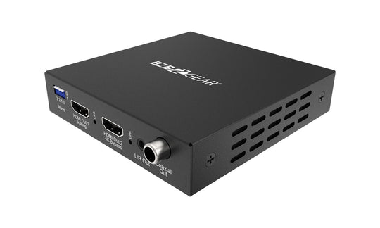 BZBGEAR 1X2 4K 18Gbps UHD Splitter/Scaler w/Analog Audio Embedder & Digital Audio De-embedder