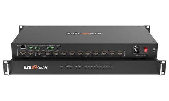 BZBGEAR 3X3 4K 18Gbps UHD HDMI 2.0 Video Wall Processor/Controller with Audio and IP/RS232 Control
