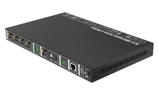 BZBGEAR 4X1 4K UHD HDMI Seamless Multiviewer/Switcher/Scaler with Audio and RS-232 Support