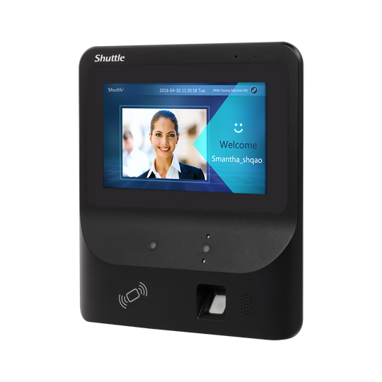Shuttle XPC BR06S Facial Recognition 7" LCD Touch Screen, 2xCamera, RFID, Server Included, Fanless