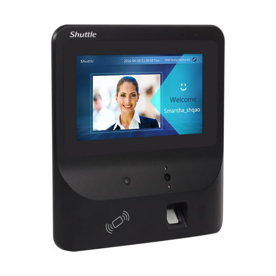 Shuttle XPC BR06S Facial Recognition 7" LCD Touch Screen, 2xCamera, RFID, Server Included, Fanless