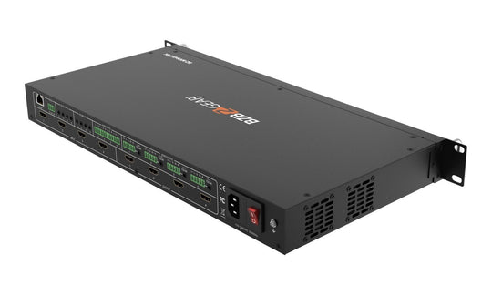 BZBGEAR 4X4 4K 18Gbps UHD HDMI Video Wall Processor & Seamless Matrix Switcher with Scaler/IR/Audio/IP and RS-232