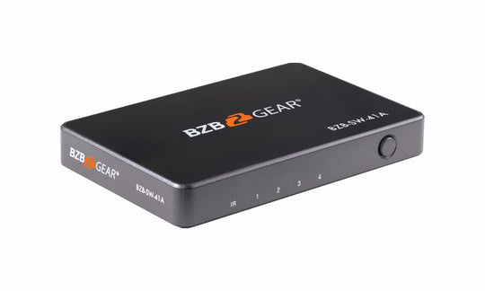 BZBGEAR 4-Port 4K 18Gbps 60Hz HDMI Switcher with IR Remote Control