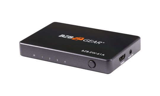 BZBGEAR 4-Port 4K 18Gbps 60Hz HDMI Switcher with IR Remote Control