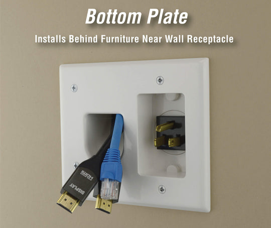 Datacomm 45-0023-WH Recessed Pro-Power Kit with Straight Blade Inlet