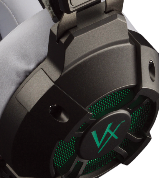 Velocilinx Boudica VXGM-HS71S-21O-WH 7.1 Surround Sound USB Gaming Headset, Silver and White