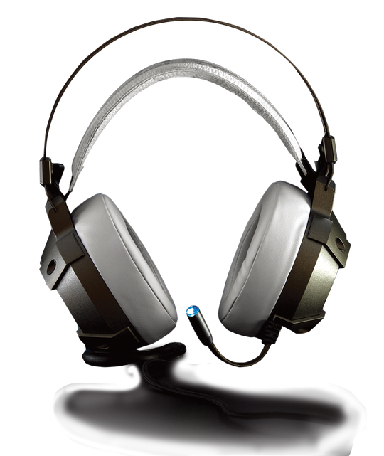 Velocilinx Boudica VXGM-HS71S-21O-WH 7.1 Surround Sound USB Gaming Headset, Silver and White