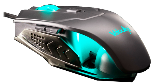 Velocilinx Boudica VXGM-MS5B-10K-SL Optical Gaming Mouse, Silver and Gray