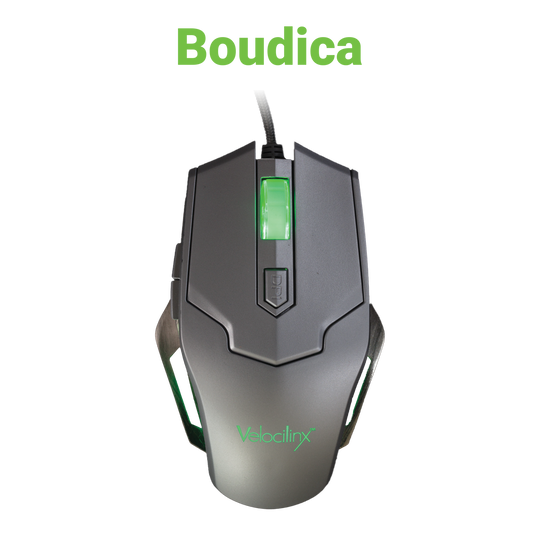 Velocilinx Boudica VXGM-MS5B-10K-SL Optical Gaming Mouse, Silver and Gray