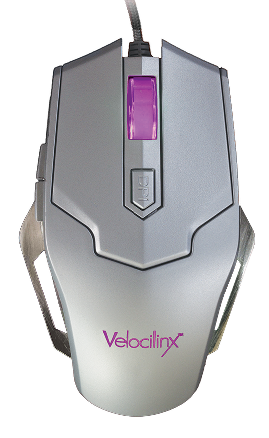 Velocilinx Boudica VXGM-MS5B-10K-SL Optical Gaming Mouse, Silver and Gray