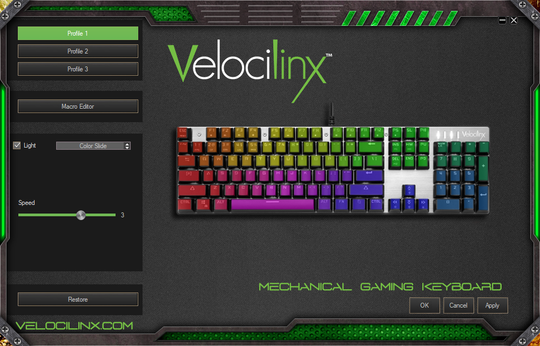 Velocilinx Brennus Wired Mechanical Gaming Keyboard, Gun Metal/Black, VXGM-KB104P-OBL-BK