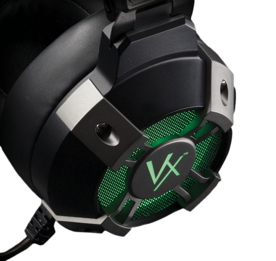 Velocilinx Brennus VXGM-HS71S-21O-BK 7.1 Surround Sound USB Gaming Headset, Silver and Black