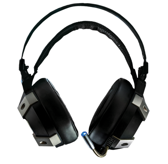 Velocilinx Brennus VXGM-HS71S-21O-BK 7.1 Surround Sound USB Gaming Headset, Silver and Black
