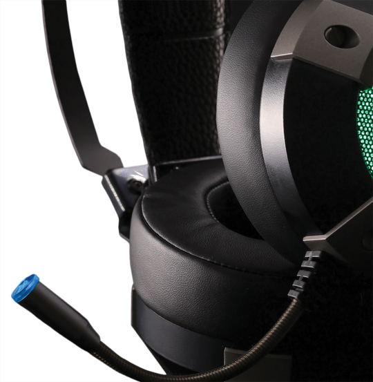 Velocilinx Brennus VXGM-HS71S-21O-BK 7.1 Surround Sound USB Gaming Headset, Silver and Black