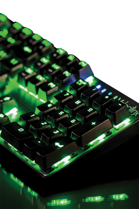 Velocilinx Brennus Wired Mechanical Gaming Keyboard, Gun Metal/Black, VXGM-KB104P-OBL-BK