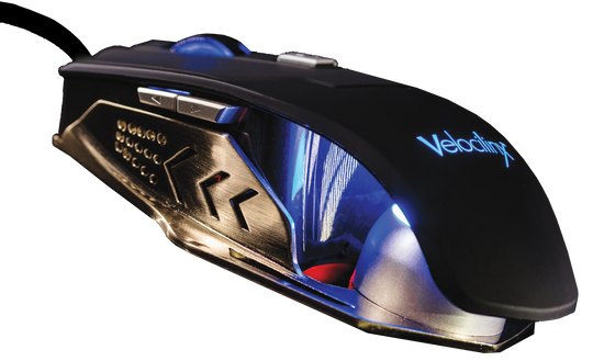Velocilinx Brennus VXGM-MS5B-10K-BK Optical Gaming Mouse, Silver and Black