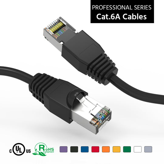 Cat6A Shielded Patch Cable - 26AWG 10G - Black