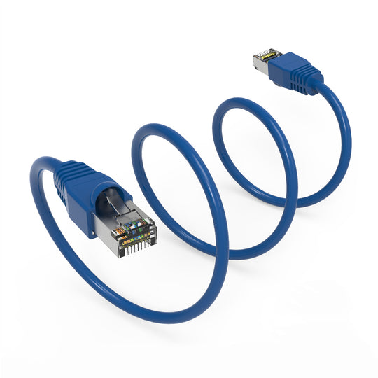Cat6A Shielded Patch Cable - 26AWG 10G - Blue