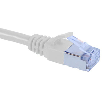 Cat6A Slim Shielded Ethernet Patch Cable, Snagless Boot, U/FTP - White