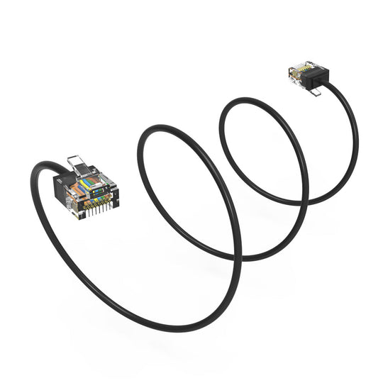 Cat6A Super-Slim Ethernet Patch Cable, UTP, Bare Copper, 32AWG - Black