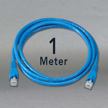 DINSpace Unshielded CAT 5e Patch Cable, RJ45-RJ45 with Boots, Blue