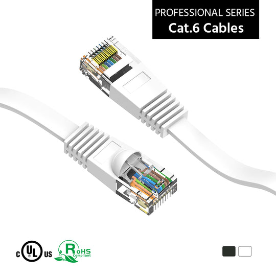 Flat Cat6 Patch Cable (0.5-45ft)