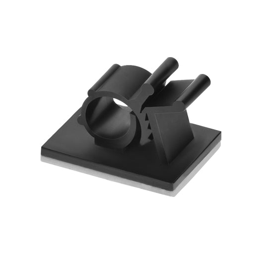 Nylon Self Adhesive Cable Management Clip Round Type 100-Pack