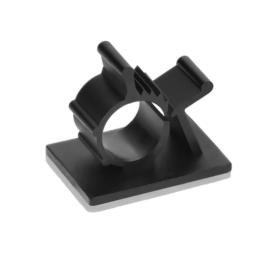 Nylon Self Adhesive Cable Management Clip Round Type 100-Pack