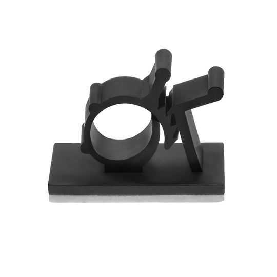 Nylon Self Adhesive Cable Management Clip Round Type 100-Pack