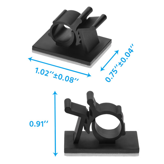 Nylon Self Adhesive Cable Management Clip Round Type 100-Pack