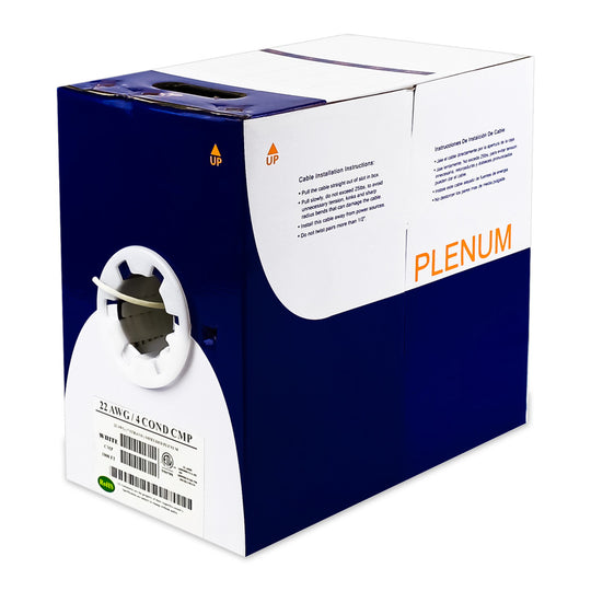 Wavenet 22/4 Control Cable Shielded Plenum White Reelex II 1000ft Box, ETL