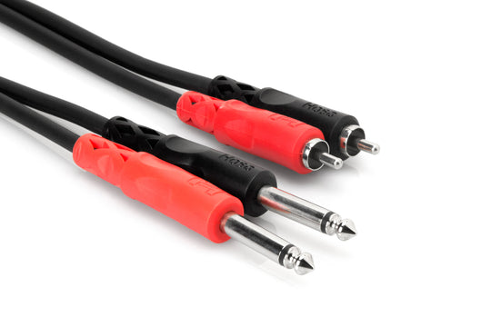 Hosa Dual 1/4" TS to Dual RCA Stereo Interconnect, 2m