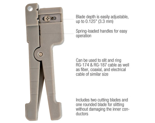 Jonard Tools Compact Cable Slit & Ring Tool, (0 - 0.125")
