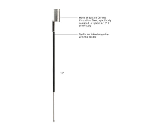 Jonard Tools F Connector Torque Wrench Shaft, 12"