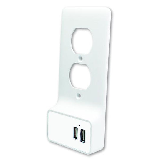 Quest Wall Plate W/ Dual USB Charging, White, ETL