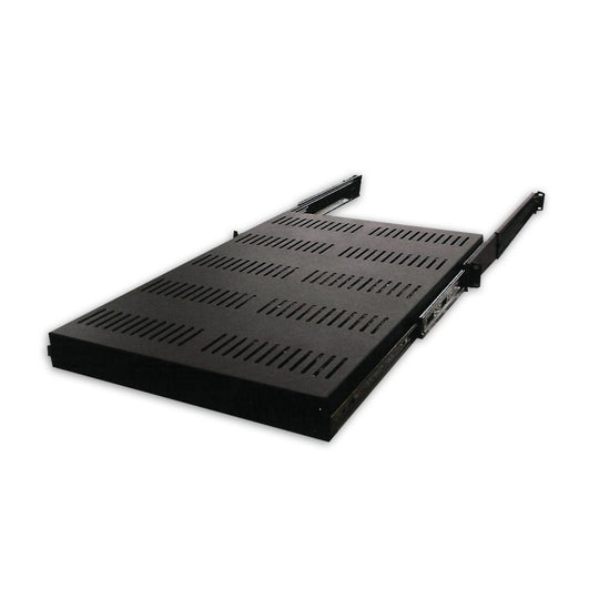 Quest 26 Inch (37 Inch Ext) 1 Unit (1U) Vented High-Load Capacity Sliding Rack Shelf
