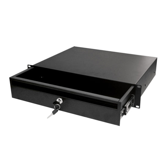 Quest Locking Storage Drawer Shelf, 19" x 14"D, Black
