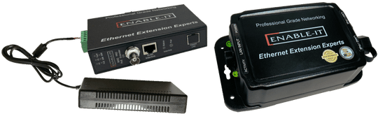 Enable-IT 1-Port 600Mbps Outdoor Coax Gigabit PoE Extender Kit