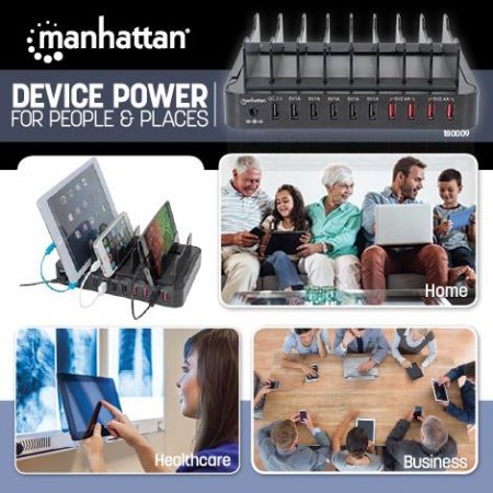 Manhattan 10-Port USB Charging Station, 180009