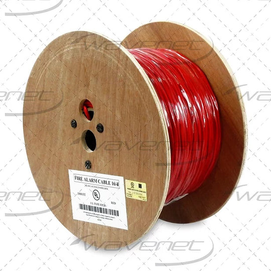 Wavenet Fire Alarm FPLR Cable 16AWG/4C Red Solid Unshielded 1000' Reel